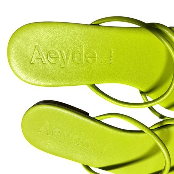 🌻NEW Aeyde Mina Hazelnut Sandals in Apple Green Size 36.5 EU / 5.5 US - Picture 8 of 11